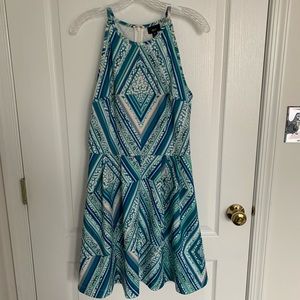 Teal pattern sleeveless Mossimo dress size medium